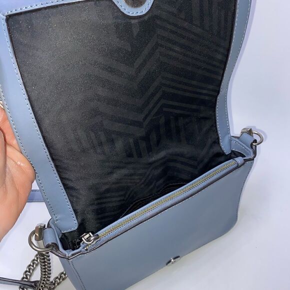 Rebecca Minkoff Leather Shoulder Bag Crossbody Slate Blue Small - Picture 7 of 9